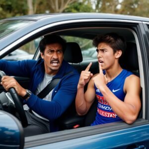 default dentro de um carro estacionado um pai e seu filho adol 3